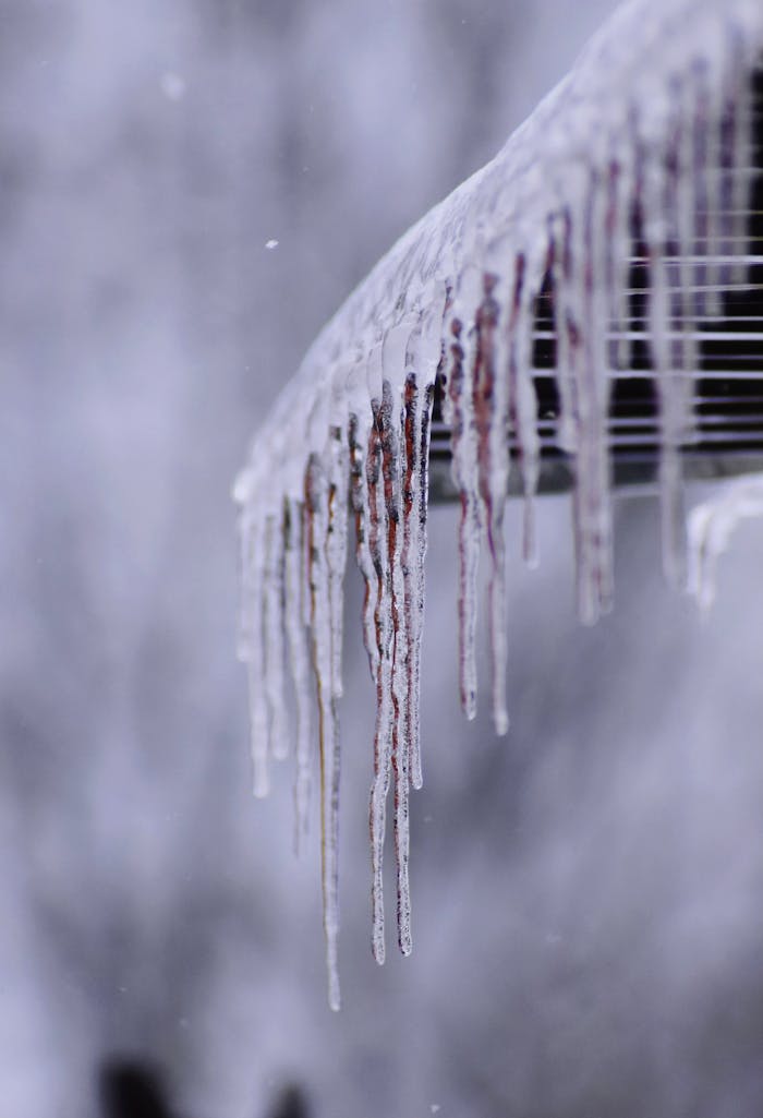 Close up of Ice on roof