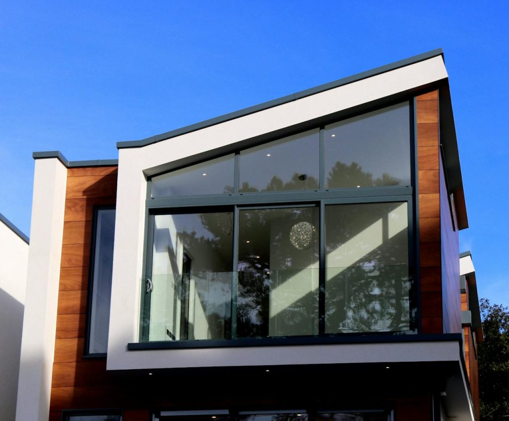 Modern Building Roof Against Blue Sky