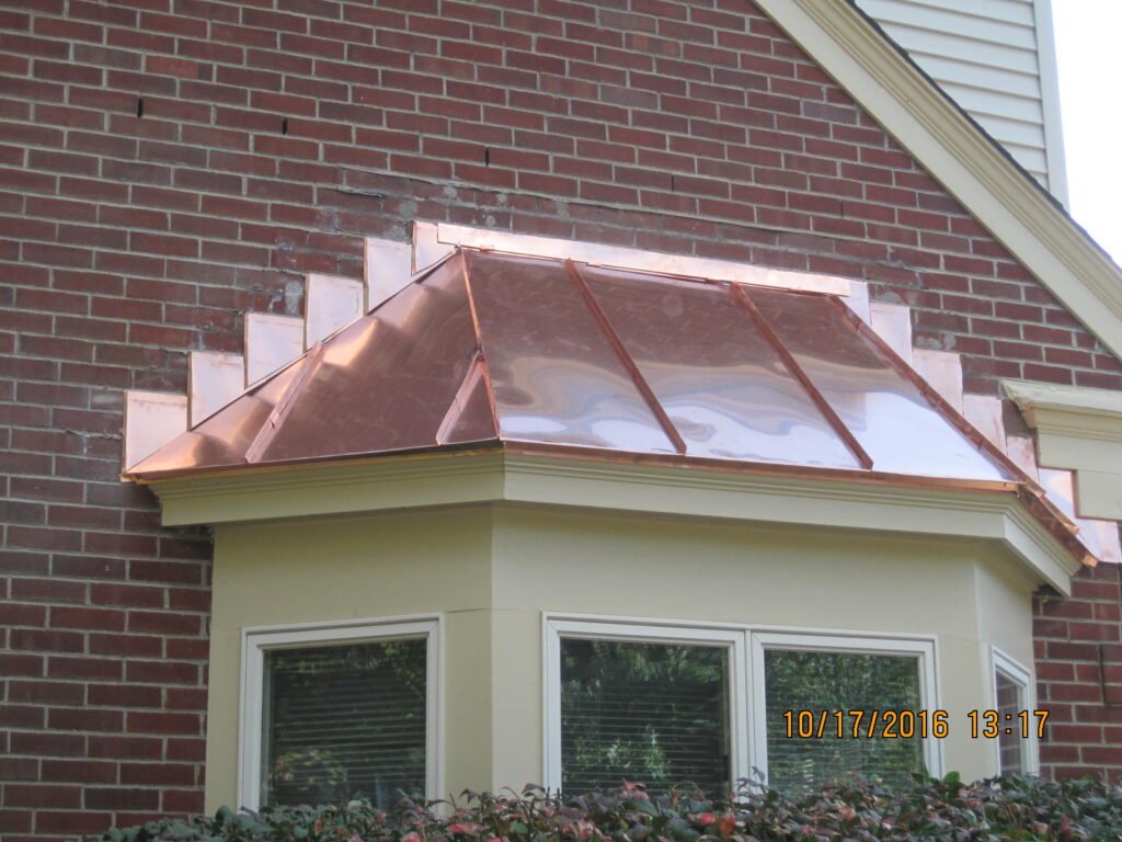 copper overhang roof